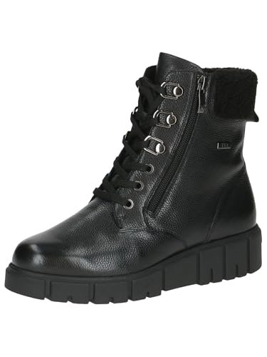 Caprice Damskie ciepłe buty 9-26153-43, modne kozaki, Black Nappa, 38 EU, Czarna papka, 38 EU