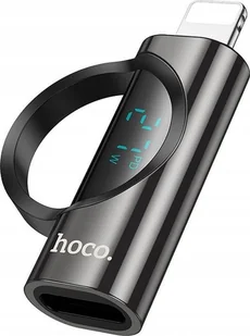 Adapter USB Hoco HOCO adapter Lightning męski do Typ C żeński z wyświetlaczem 2,4A 27W UA32B czarny - Adaptery i przejściówki - miniaturka - grafika 1