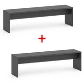 Wyposażenie sportowe i gimnastyczne - Ławka szatniowa 1+1 GRATIS, 1500 mm, grafitowy - miniaturka - grafika 1