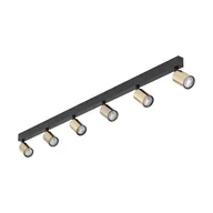 Lampy sufitowe - Złote reflektory na czarnej listwie sufitowej TK 5970 z serii TOP - miniaturka - grafika 1