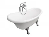 Wanny - BESCO WKO-160W+CH OTYLIA wanna wolnostojąca nogi chrom 160 x 77 - miniaturka - grafika 1