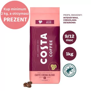 Kawa ziarnista Costa Coffee Crema Blend 1kg + PREZENT zakładka do książki - Kawa w kapsułkach i saszetkach - miniaturka - grafika 1
