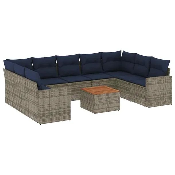 Modułowy zestaw wypoczynkowy z szarego rattanu PE 62 x 62 x 69 cm