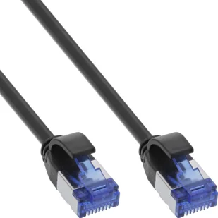 InLine InLine® Patch cable slim, Cat.6A, S/FTP, TPE LSZH flexible, PoE, black, 15m - Patchcordy - miniaturka - grafika 1