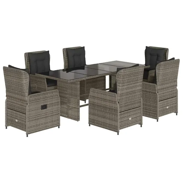 Zestaw Mebli Ogrodowych Rattan PE 190x80 Szary
