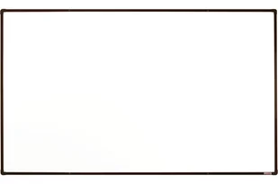 boardOK Biała ceremiczna tablica magnetyczna boardOK, 200 x 120 cm, brązowa ramka 535096 - Tablice i flipcharty - miniaturka - grafika 1