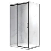 Kabiny prysznicowe - Hydrosan Czarna kabina prysznicowa prostokątna 100x80 szkło 8 mm ZES-KZ22A-BL-100X80 - miniaturka - grafika 1