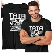 Gadżety dla niej i dla niego - Koszulka dla TATY modny prezent na Dzień Ojca Stylowa koszulka TATA JEDNOSTKA DO ZADAŃ SECJALNYCH SUPERBOHATERÓW kolor czarny - miniaturka - grafika 1