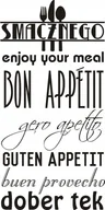 Naklejki na ścianę - Napis na ścianę, naklejka 75x38cm wybór koloru - Enjoy your meal - 141 - miniaturka - grafika 1