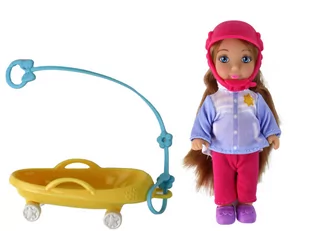 Lalki Anlily Mama Z Córką Na Sankach Zestaw Sanki - Domki dla lalek - miniaturka - grafika 3