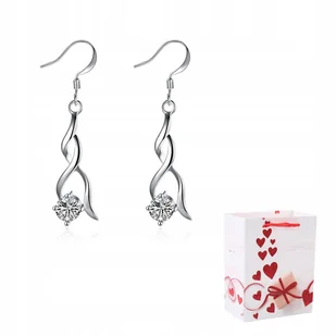 Kolczyki Damskie Srebrne Długie Wiszące Otwarte 925 Splecione Kryształki - Kolczyki - miniaturka - grafika 1