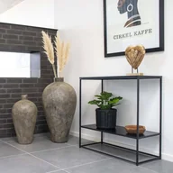 Konsole i sekretarzyki - House Nordic Stolik konsolowy z 2 półkami Avery, czarny - miniaturka - grafika 1