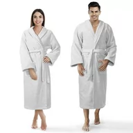 Szlafroki damskie - Szlafrok Frotte Prestiż Xxl Szary Bawełniany Hotelowy 450G/M2 - miniaturka - grafika 1
