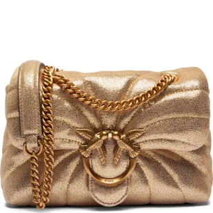 Pinko Skórzana torebka na ramię LOVE PUFF MINI BUTTERFLY - Torebki damskie - miniaturka - grafika 1