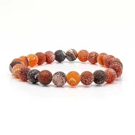 Bransolety męskie - Bransoletka brązowa- koraliki - kamienie naturalne agat EM - EM Men's Accessories - miniaturka - grafika 1