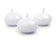 Urodziny dla dorosłych - PartyDeco Świeczka "Dysk pływający", biała, 40 mm, 50 szt SDMAT40-008-OP - miniaturka - grafika 1