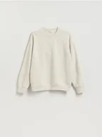 Bluzy męskie - Reserved - Bluza z drobnym haftem - złamana biel - miniaturka - grafika 1