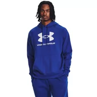 Bluzy sportowe męskie - Męska bluza dresowa nierozpinana z kapturem Under Armour UA Rival Fleece Logo HD - niebieska - UNDER ARMOUR - miniaturka - grafika 1