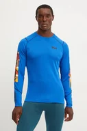 Bielizna sportowa męska - Helly Hansen longsleeve funkcyjny Lifa Active kolor niebieski 49389 - miniaturka - grafika 1