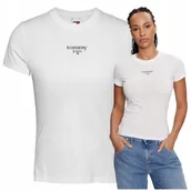 Bluzki damskie - Koszulka T-shirt Damska Biała Bluzka Damska Tommy Hilfiger Jeans Logo r.L - miniaturka - grafika 1