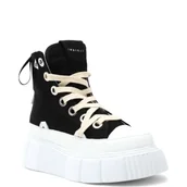 Trampki damskie - INUIKII Skórzane Trampki MATILDA CANVAS HIGH 23 - miniaturka - grafika 1