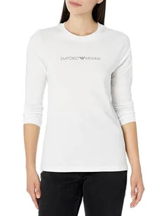 Emporio Armani Damska koszulka z logo Iconic, biały, XS - Koszulki i topy damskie - miniaturka - grafika 1
