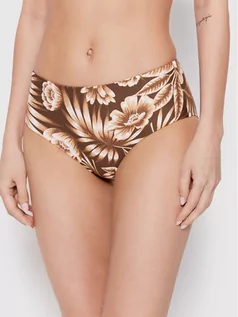 Stroje kąpielowe - Seafolly Dół od bikini Wide Side Retro 40586-946 Brązowy - grafika 1