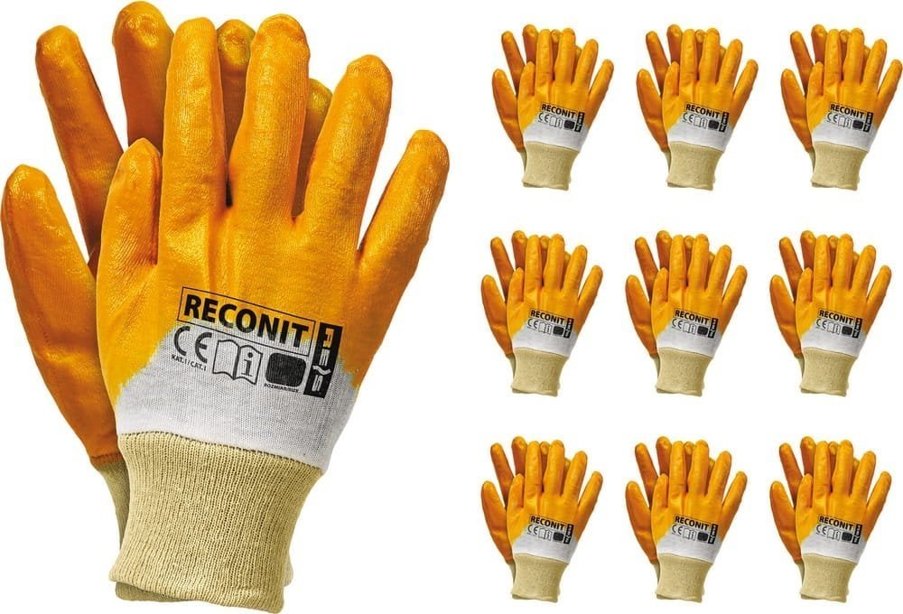 Reis Rękawice robocze / Pomarańczowe / RECONIT - 10 Par 10 - XL