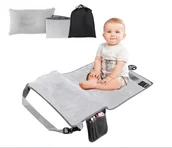 Łóżeczka i kojce - Łóżeczko samolotowe za poduszką dla dzieci Podnóżek podróży do auta welur - miniaturka - grafika 1