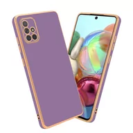 Etui i futerały do telefonów - Pokrowiec Do Samsung Galaxy A71 4G Etui w Glossy Purpura - Złoto TPU Silikonowe Obudowa Case Cover Cadorabo - miniaturka - grafika 1