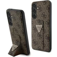 Etui i futerały do telefonów - Guess GUHCS24SPGS4TDW S24 S921 brązowy/brown hardcase Grip Stand 4G Triangle Strass - miniaturka - grafika 1