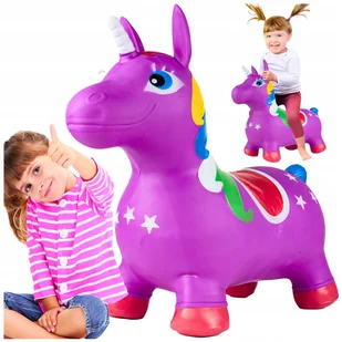 Jednorożec Konik Duży Pompowany Skoczek Gumowy Miękki do 140 KG Pompka - Skoczki dla dzieci Jednorożec Konik Duży Pompowany Skoczek Gumowy Miękki do 140 KG Pompka - Skoczki dla dzieci - miniaturka - grafika 1