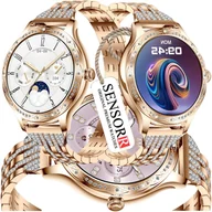 Elektronika OUTLET - ZŁOTY ZEGAREK SMARTWATCH DAMSKI ROZMOWY CIŚNIENIOMIERZ PULSOMETR KROKI PL - miniaturka - grafika 1