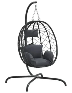 Antracytowa huśtawka typu kokon na taras G5-C34 - Huśtawki - miniaturka - grafika 1