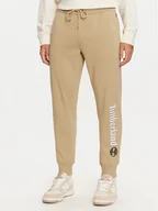 Spodnie sportowe męskie - Timberland Spodnie dresowe TB0A5YFBDH41 Beżowy Regular Fit - miniaturka - grafika 1