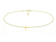 Biżuteria religijna - Srebrny naszyjnik z krzyżykiem - 2MR 24k złocenie - miniaturka - grafika 1