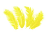 Dekoracje i nakrycia stołu na imprezę - Piórka dekoracyjne żółte długie - 50 szt. - miniaturka - grafika 1