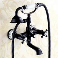 Baterie wannowe i prysznicowe - Bateria wannowa retro FELICE czarna - miniaturka - grafika 1