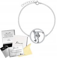 Bransolety męskie - Bransoletka Srebrna Męska Kettlebell Crossfit 925 Pancerka Prezent GRAWER - miniaturka - grafika 1