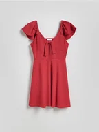 Sukienki - Reserved - Sukienka mini z wiązaniem - czerwony - miniaturka - grafika 1