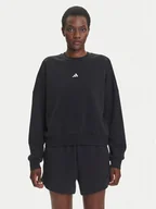 Bluzy damskie - adidas Bluza Essentials Small Logo Feelcozy JC5932 Czarny Loose Fit - miniaturka - grafika 1
