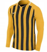 Bluzki damskie - Nike Bluzka Dziecięca Długi Rękaw Paski Czarno Żółte 158-170 Kyb - miniaturka - grafika 1