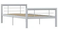 Łóżka - Szare metalowe łózko jednoosobowe 100x200 cm P6-C02 - miniaturka - grafika 1