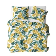 Poszewki na poduszki - Poszewka z kory 70x80 biała zielona żółta liście Bielawa KARO - miniaturka - grafika 1