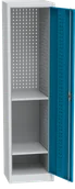 Szafy i regały magazynowe - Szafa warsztatowa na narzędzia wąska KOVOS, 2 półki, spawana, perforowana, 505 x 500 x 1950 mm - miniaturka - grafika 1