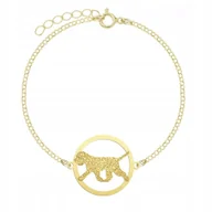 Bransoletki - Bransoletka Złota z psem Romański Pies 925 Łańcuszek Kobieta GRAWER GRATIS - miniaturka - grafika 1