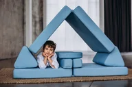 Łóżka dla dzieci i młodzieży - Sofa dla dzieci Shappy play original błękitny - miniaturka - grafika 1