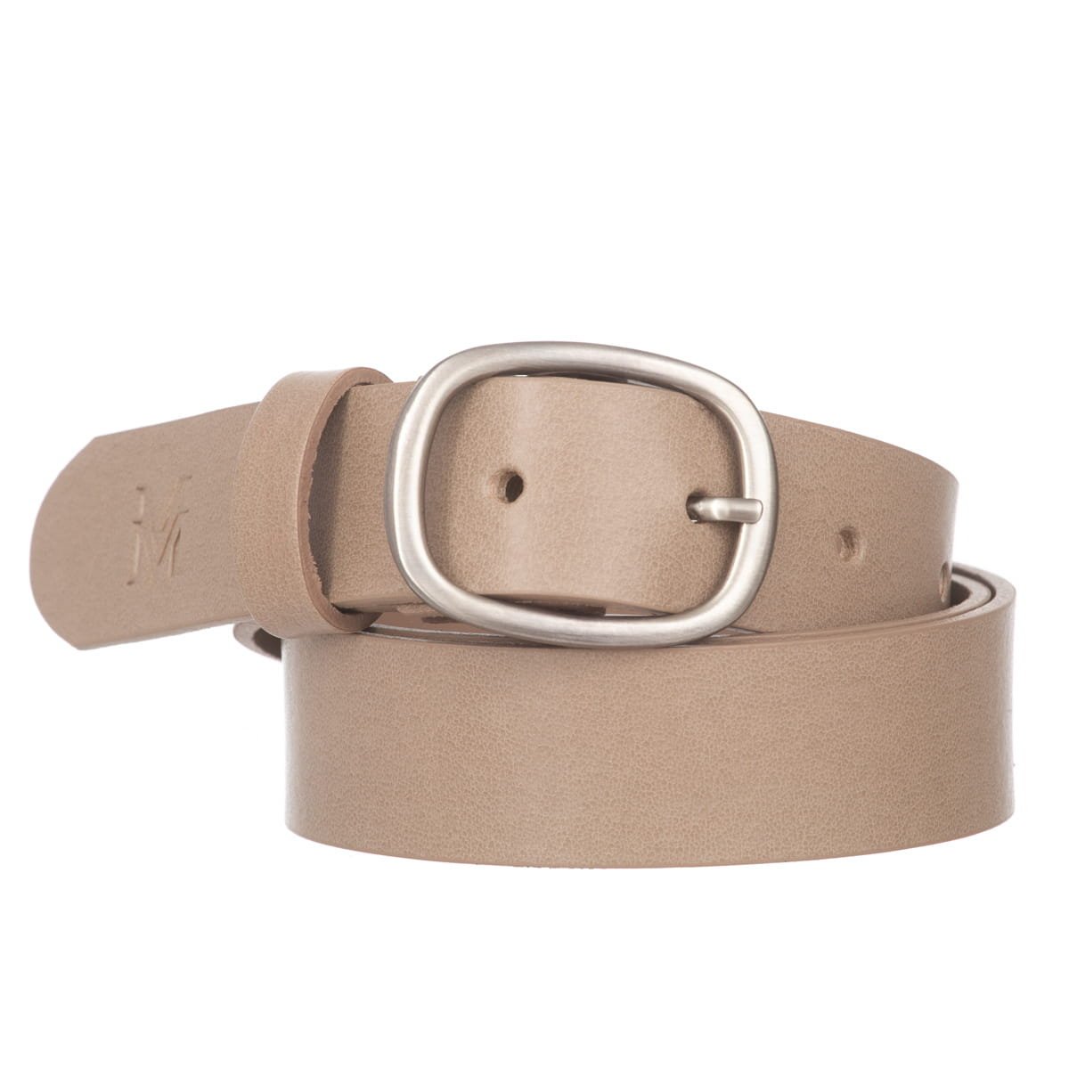 Klasyczny Pasek Damski VerMari Skórzany Ciemny Beż 3 cm