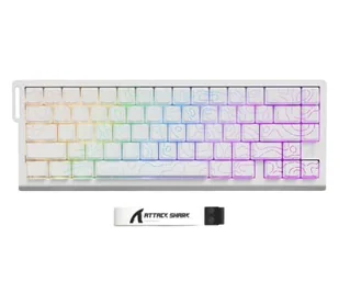 Attack Shark X68PRO HE Wireless Rapid Trigger 8kHz/128kHz Poron biała - Klawiatury - miniaturka - grafika 1
