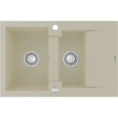 Zlewozmywaki - Mexen Gaspar zlewozmywak granitowy 1,5-komorowy z krótkim ociekaczem 737 x 475 mm, beżowy - 6507731505-69 - miniaturka - grafika 1